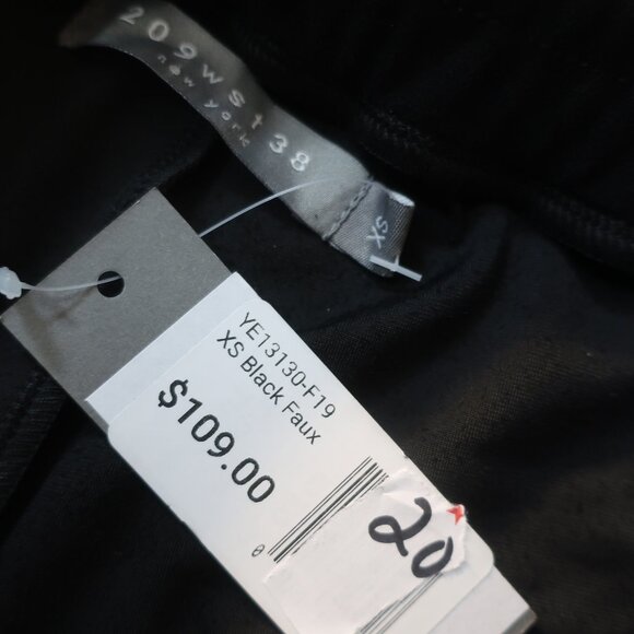 NWT Womens 209 wst 38 Black Faux Suede Skinny Pants XS - Picture 6 of 6